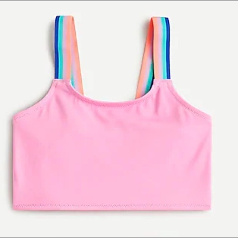 JCrew Girls' rainbow strap two-piece swimsuit top